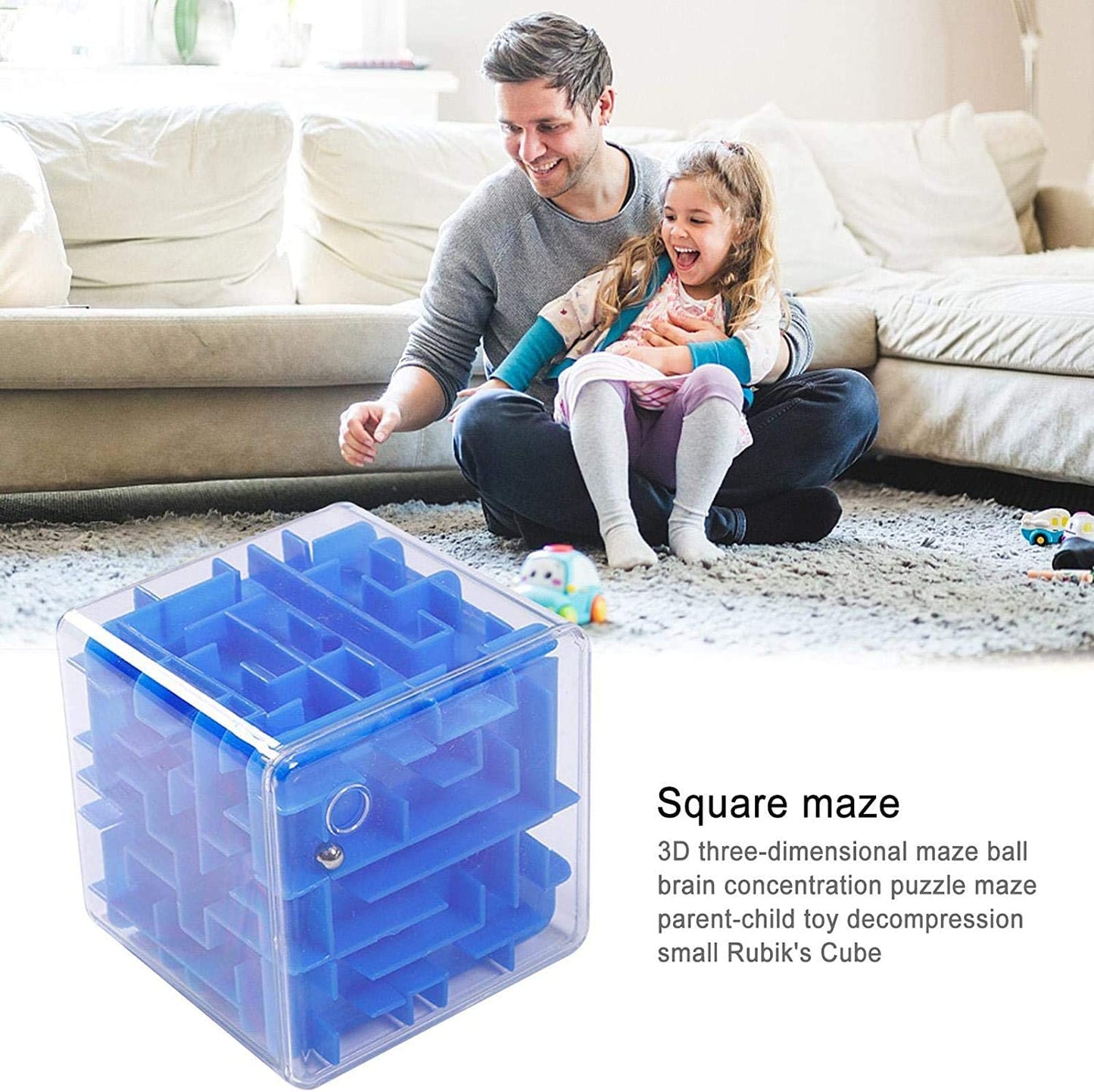 Puzzle Toy Set of 2 - Rainbow Puzzle Ball, 3D Maze Magic Cube - Exciting Puzzle Game for Boys and Girls