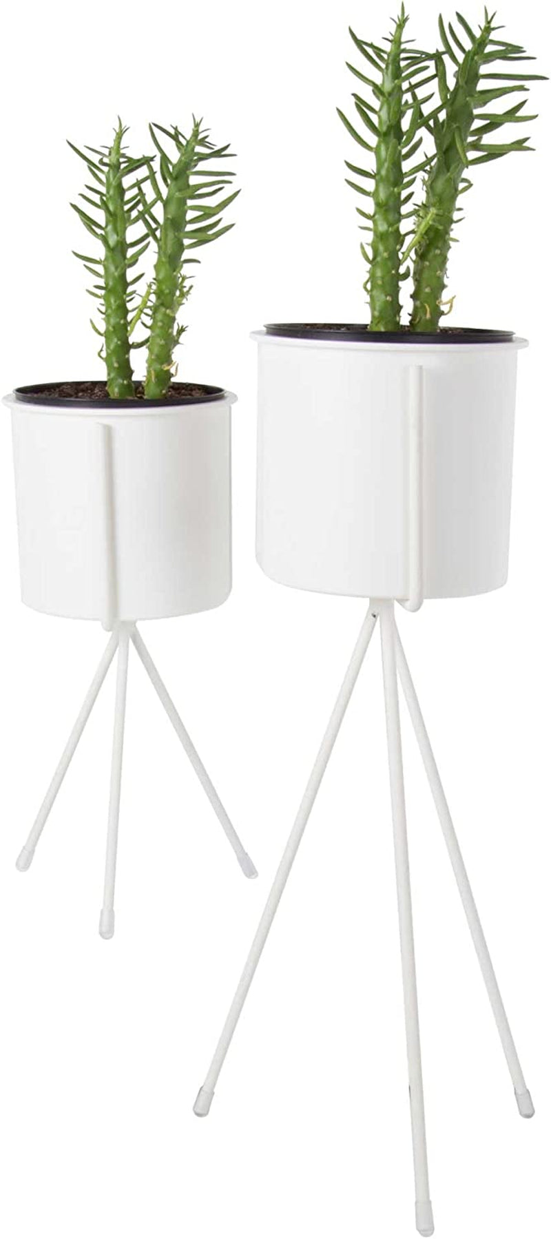 Set of 2 Classic and Timeless Plastic Planter with Iron Stand