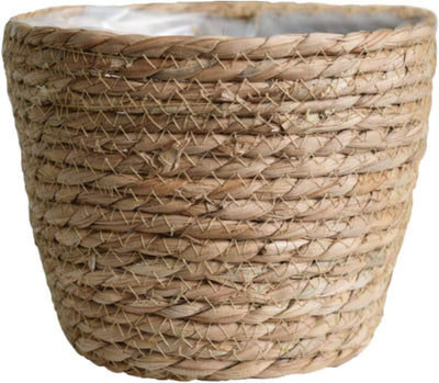 Seagrass Basket Planters, Flower Pots Cover Storage Basket Plant Containers Hand Woven Basket Planter with Plastic Liners Straw Flower Pot for Indoor Outdoor Plant Flower Pots