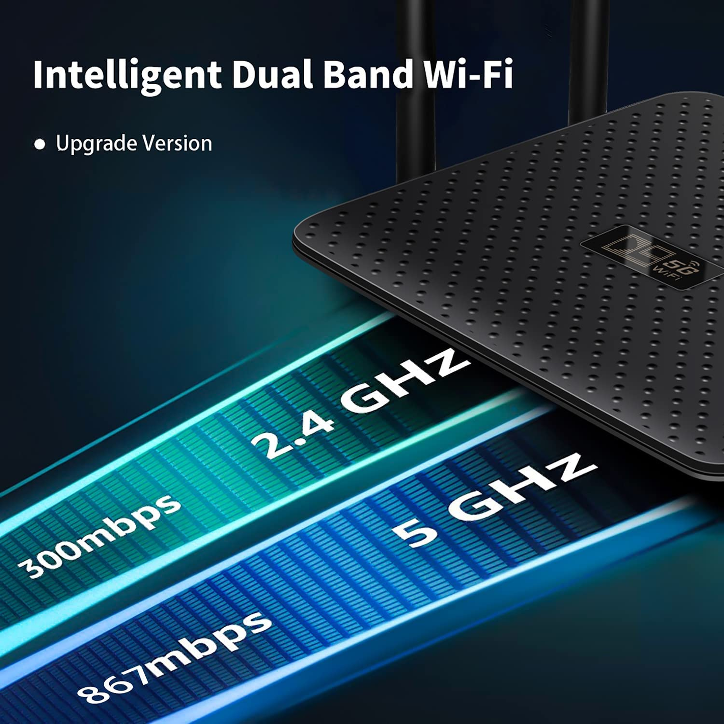 Wifi Router Wireless Internet Routers - 5G Dual Band Gigabit Router Extender Stronger Signal Coverage up to 1200Mbps, 20 Wireless Devices