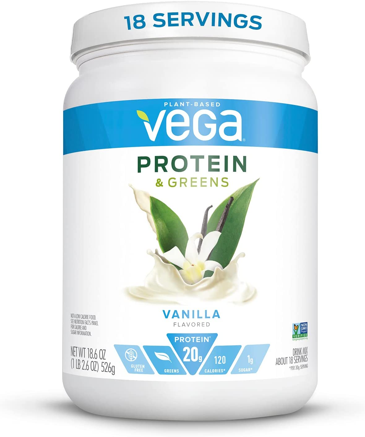 Vega Protein and Greens, Chocolate, Vegan Protein Powder, 20G Plant Based Protein, Low Carb, Keto, Dairy Free, Gluten Free, Non GMO, Pea Protein for Women and Men, 1.2 Pounds (16 Servings)