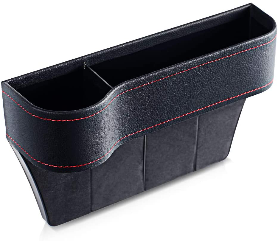 Car Seat Gap Filler Organizer Storage Box Front Seat Console Side Pocket with Cup Holder Couple 2 Pack for Cellphones Keys Cards Wallets Sunglasses