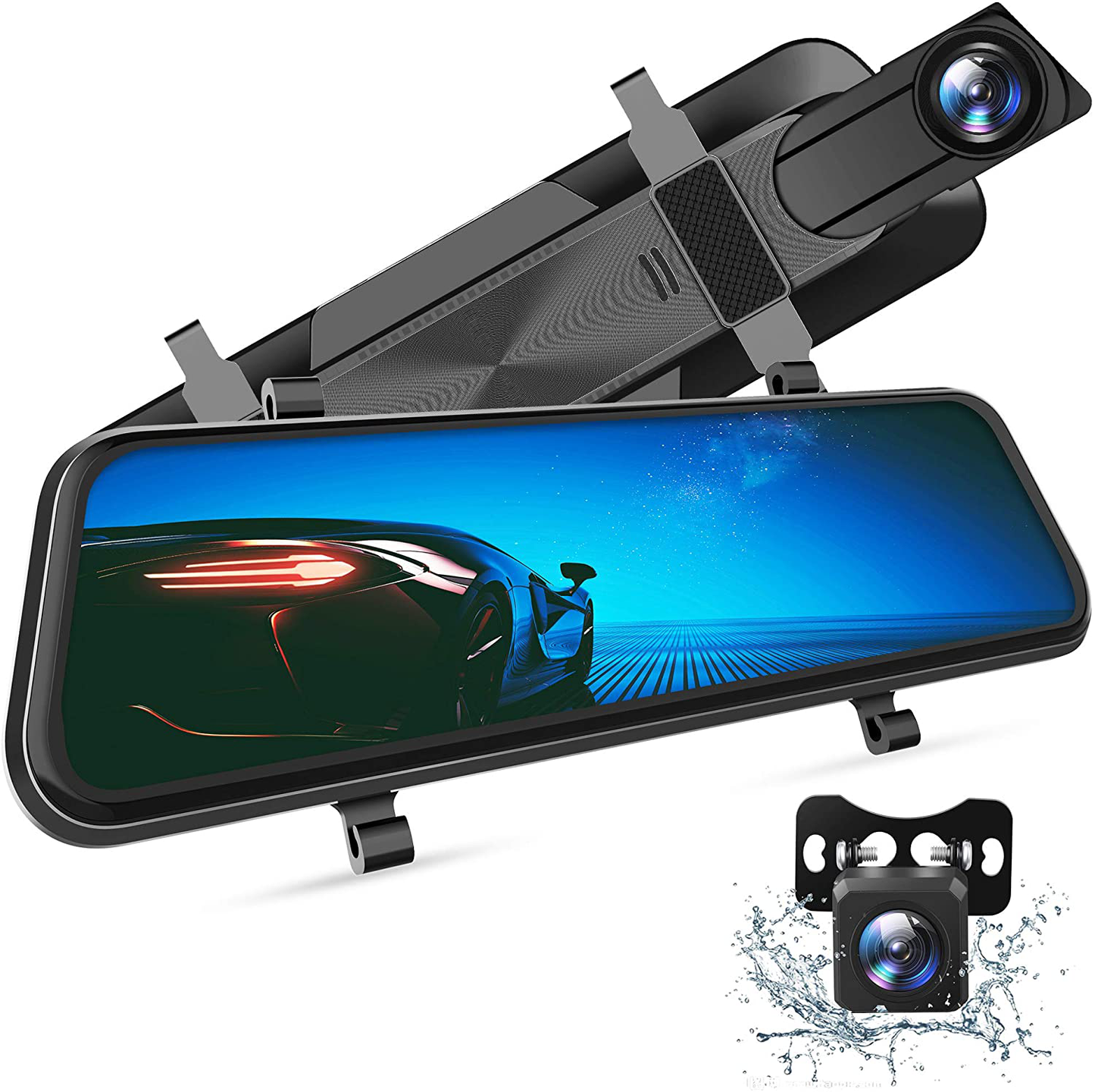 VanTop H610 10" 2.5K Mirror Dash Cam for Cars with Full Touch Screen, Waterproof Backup Camera Rear View Mirror Camera, Enhanced Night Vision with Sony Starvis Sensor, Parking Assistance