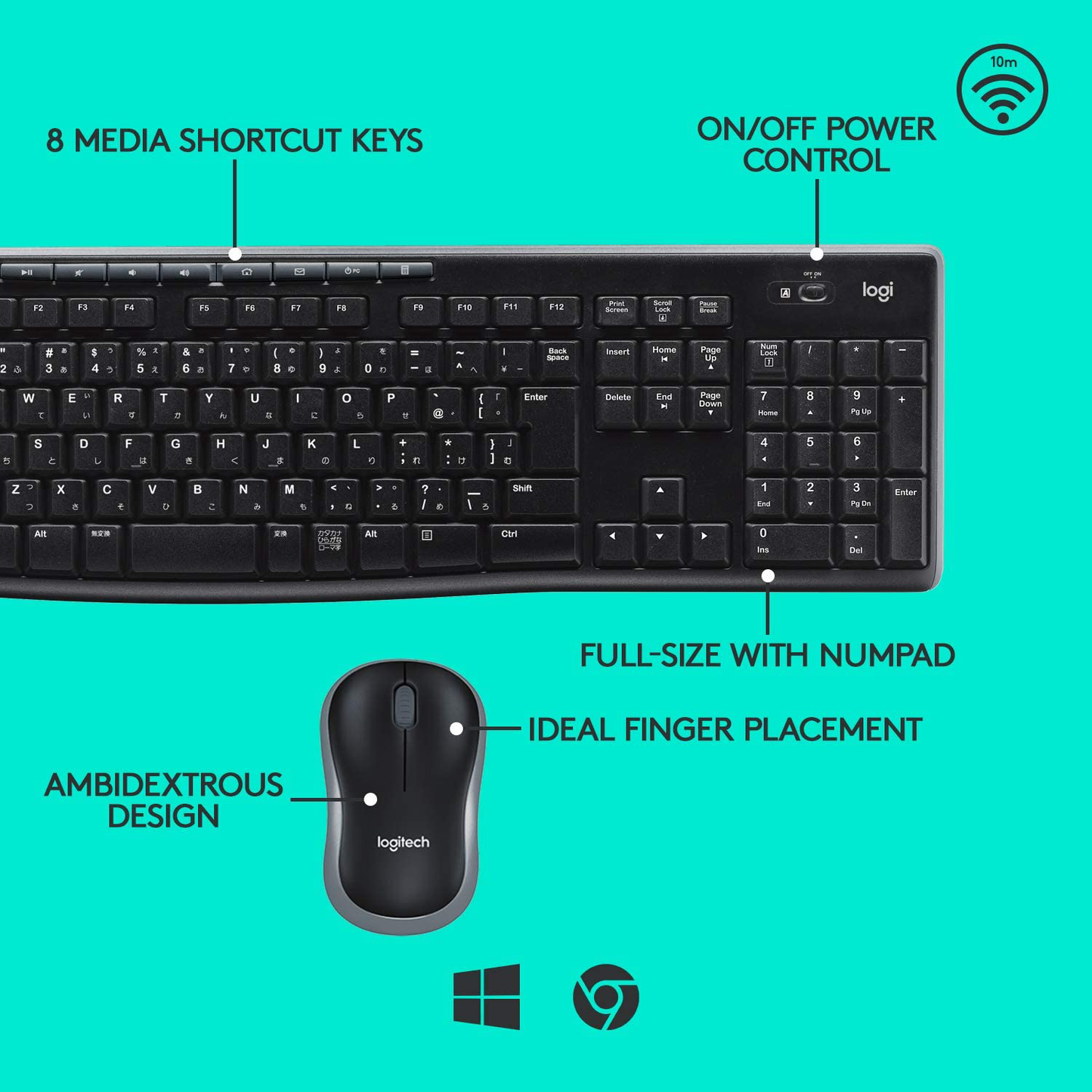 Logitech MK270 Wireless Keyboard and Mouse Combo - Keyboard and Mouse Included, Long Battery Life