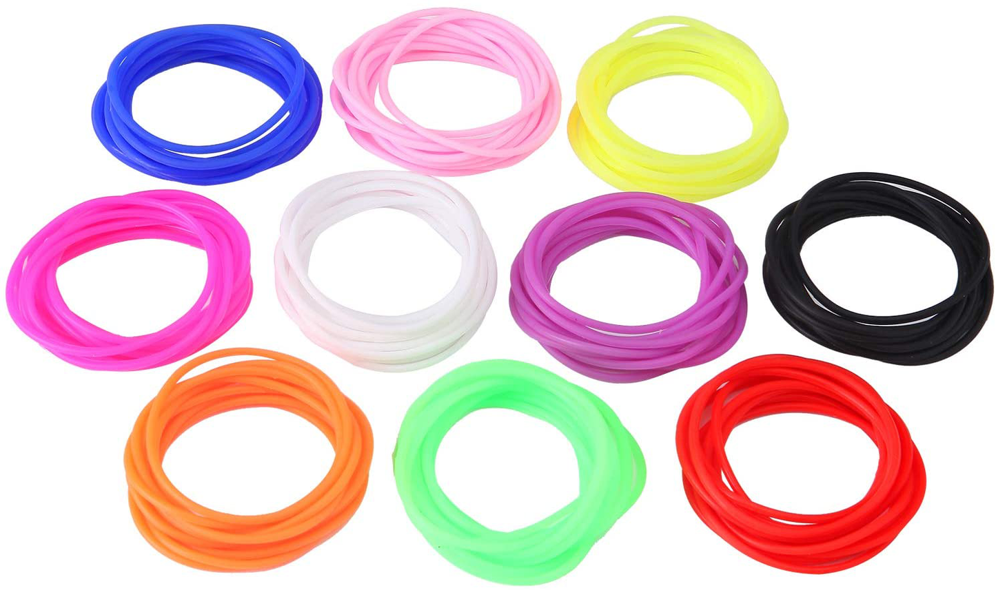 Senkary 120 Pieces Multicolor Silicone Jelly Bracelets Nonluminous Hair Ties for Party, Adults, Women, Girls (10 Colors)