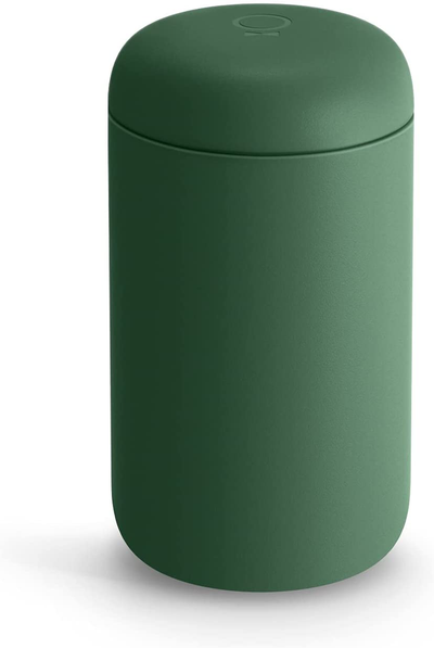 Fellow Carter Everywhere Travel Mug - Wide Mouth Vacuum-Insulated Stainless Steel Coffee and Tea Tumbler with Ceramic Interior, Cargo Green, 16 Oz Cup