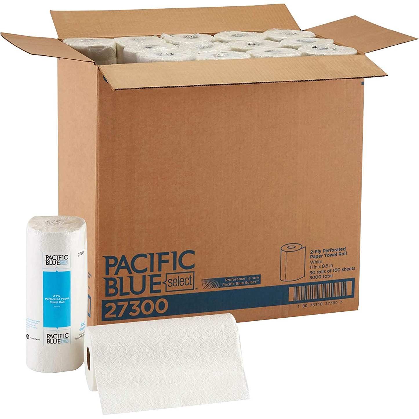 30 Rolls Pacific Blue Select 2-Ply Perforated Paper Towel Rolls 