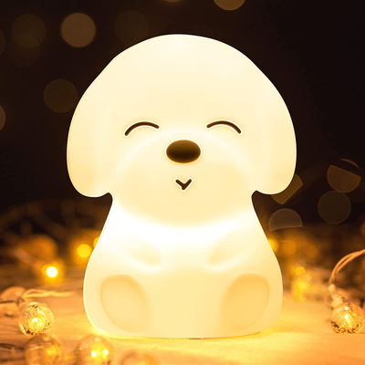 Mubarek Night Lights for Kids Room, Kids Night Light for Girls Baby Boy Toddler Gifts, Cute Puppy Night Lights Squishy Silicone Lamps, Color Changing USB Rechargeable Portable Dog Animal Night Lights