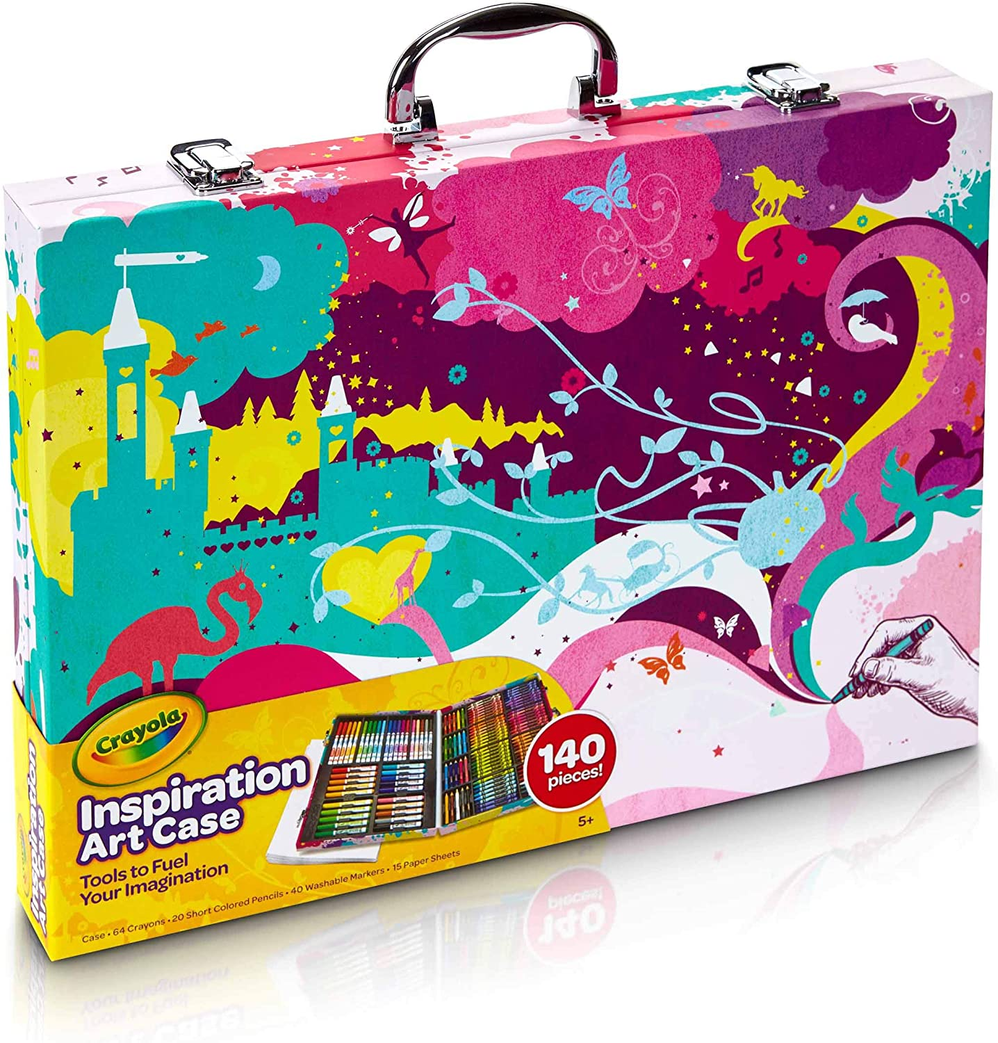 Crayola Inspiration Art Case in Pink, Gifts for Kids Age 5+, 140 Count