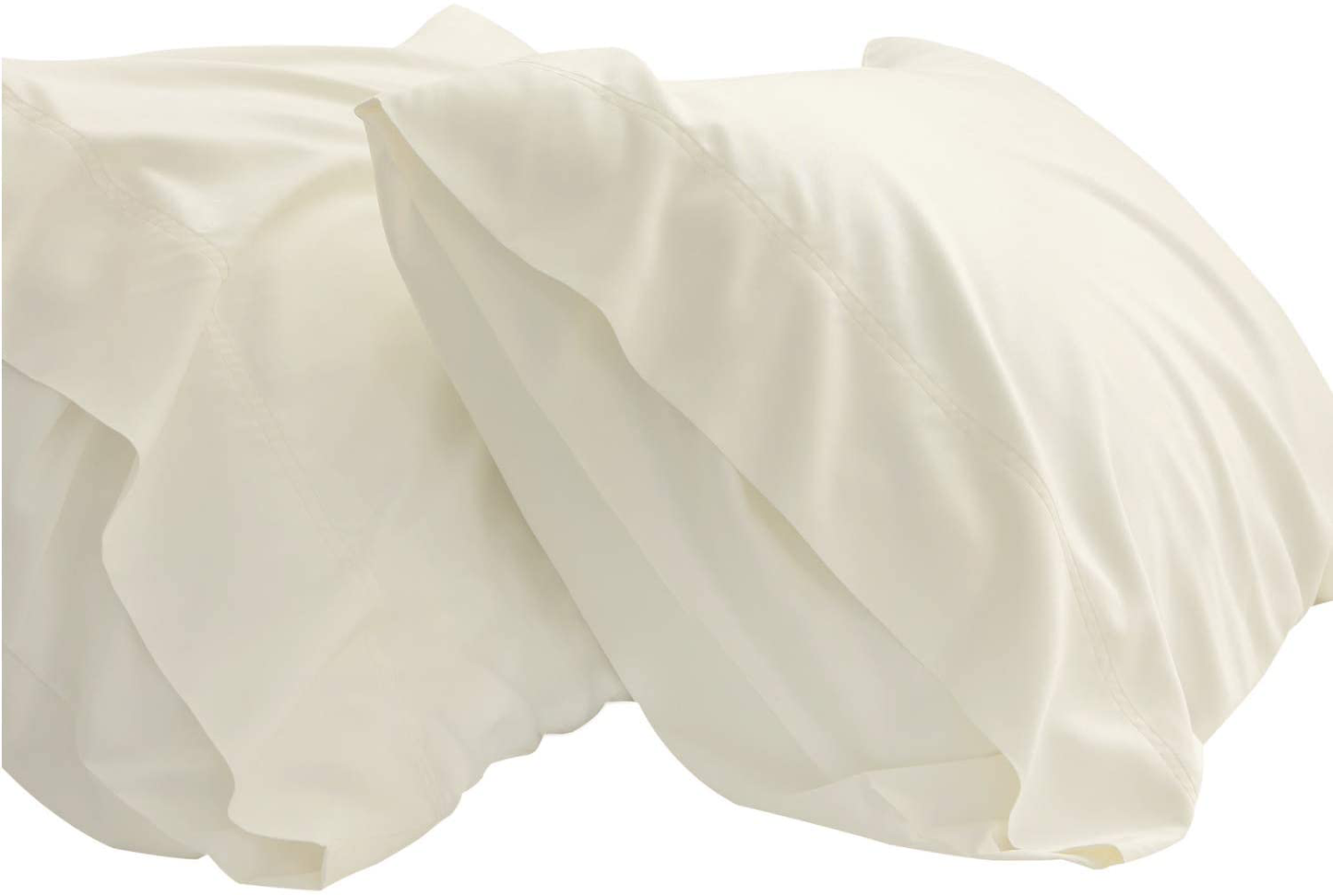 Bedsure Bamboo Pillow Cases Queen Size Set of 2 - Cream Cooling Pillowcases 2 Pack with Envelope Closure, Cool and Breathable Pillow Case, 20x30 inches