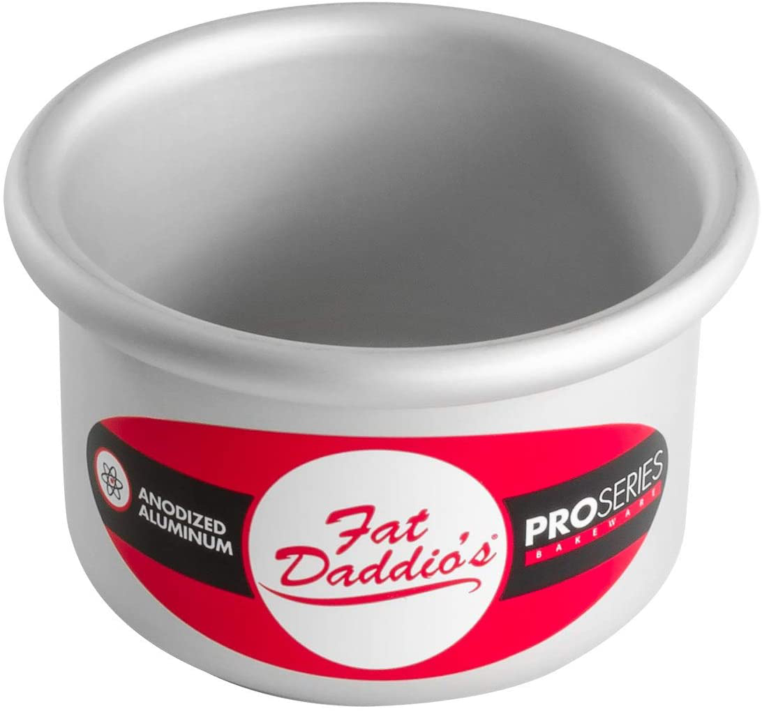 Fat Daddio's Anodized Aluminum Round Cake Pans, 2 Piece Set, 4 x 3 Inch