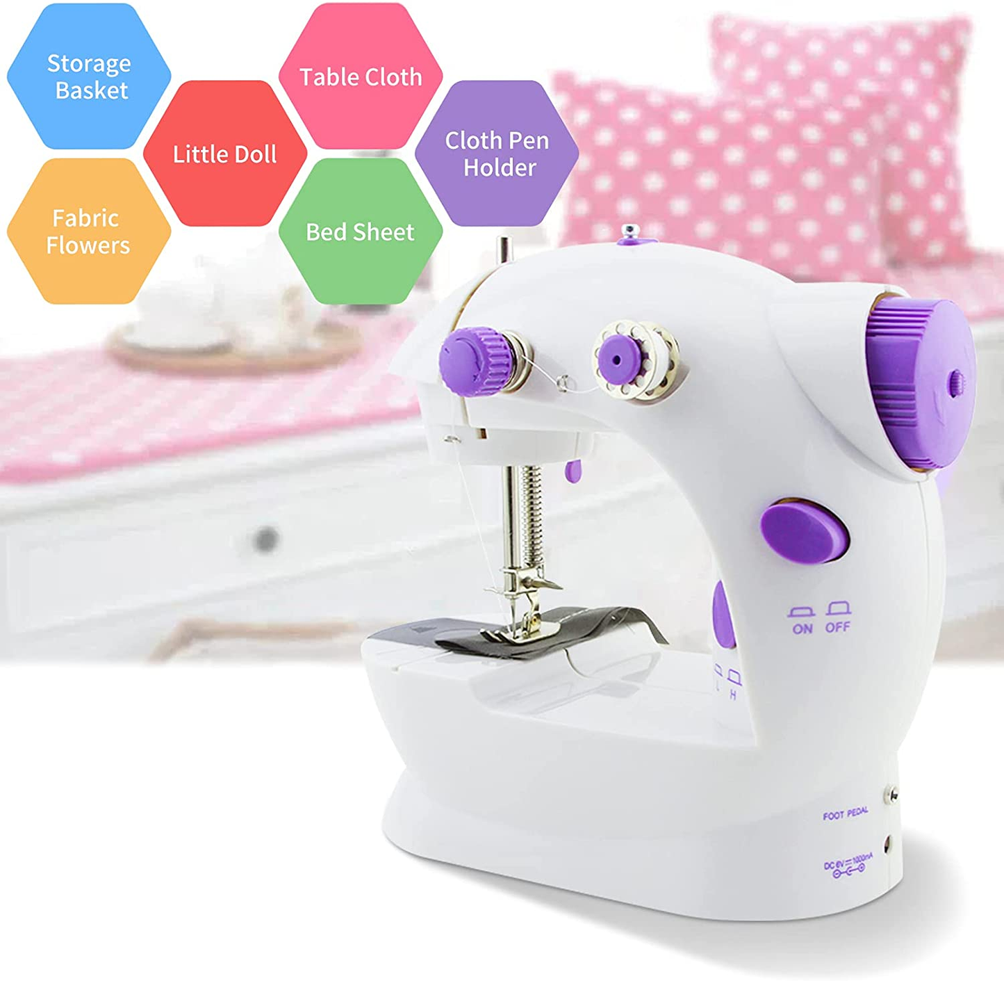 Mini Sewing Machine | EALEK Sewing Machine for Beginners, Kids Sewing Machine Easy to Learn Portable Sewing Machine for Home Crafting & DIY Project