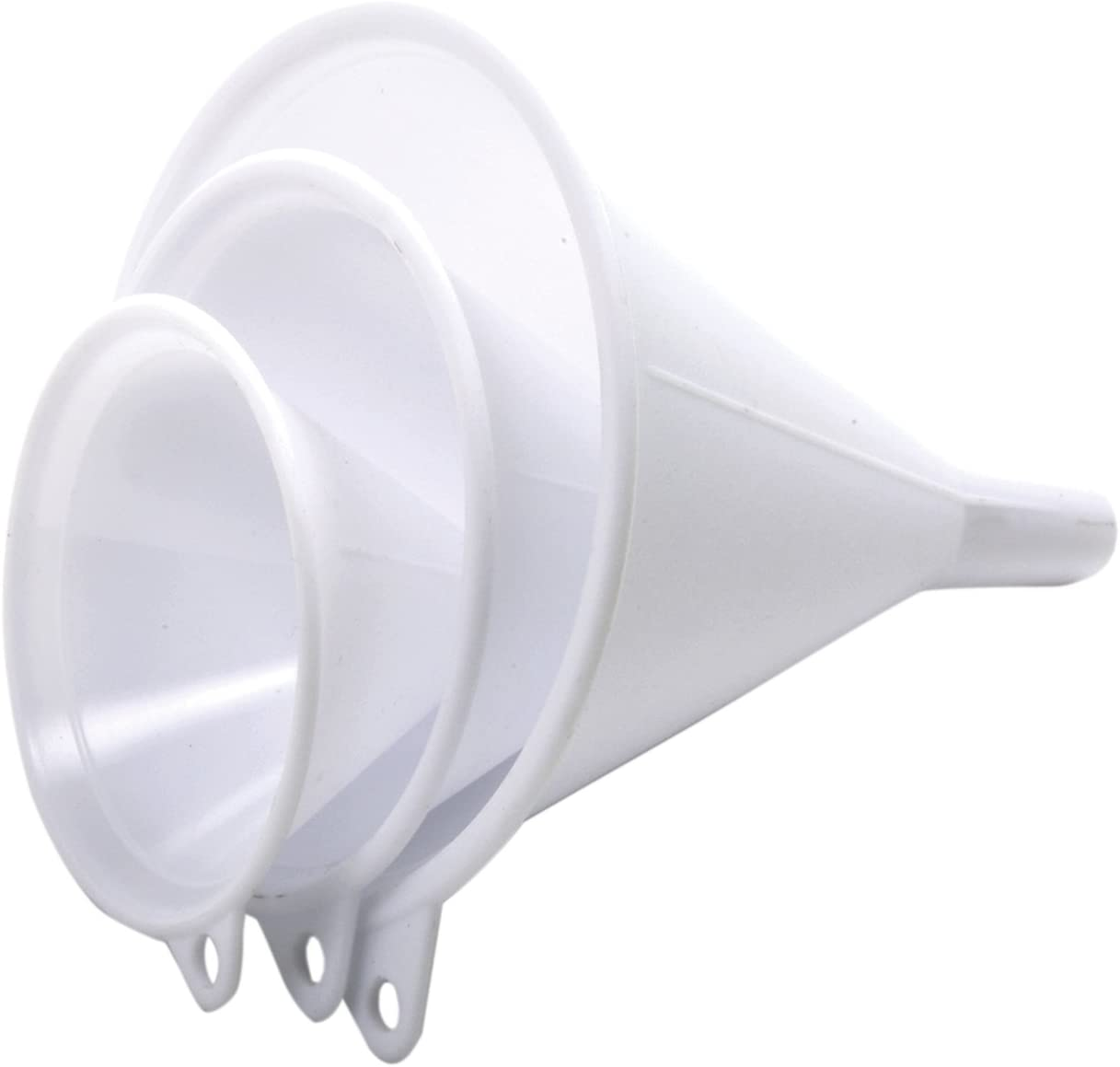 Norpro Plastic Funnel, Set of 3, Set of Three, White