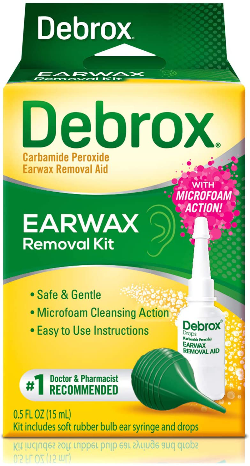 Debrox Earwax Removal Kit, Includes Drops and Ear Syringe Bulb, 0.5 Oz