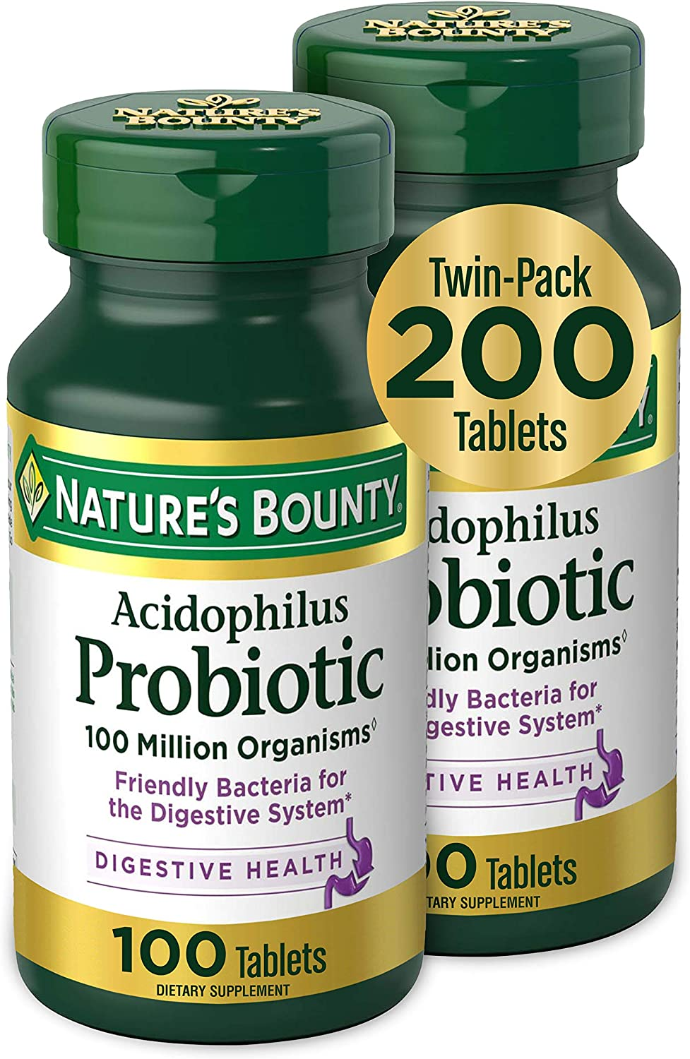 Nature’S Bounty Acidophilus Probiotic, Daily Probiotic Supplement, Supports Digestive Health, 1 Pack, 120 Tablets
