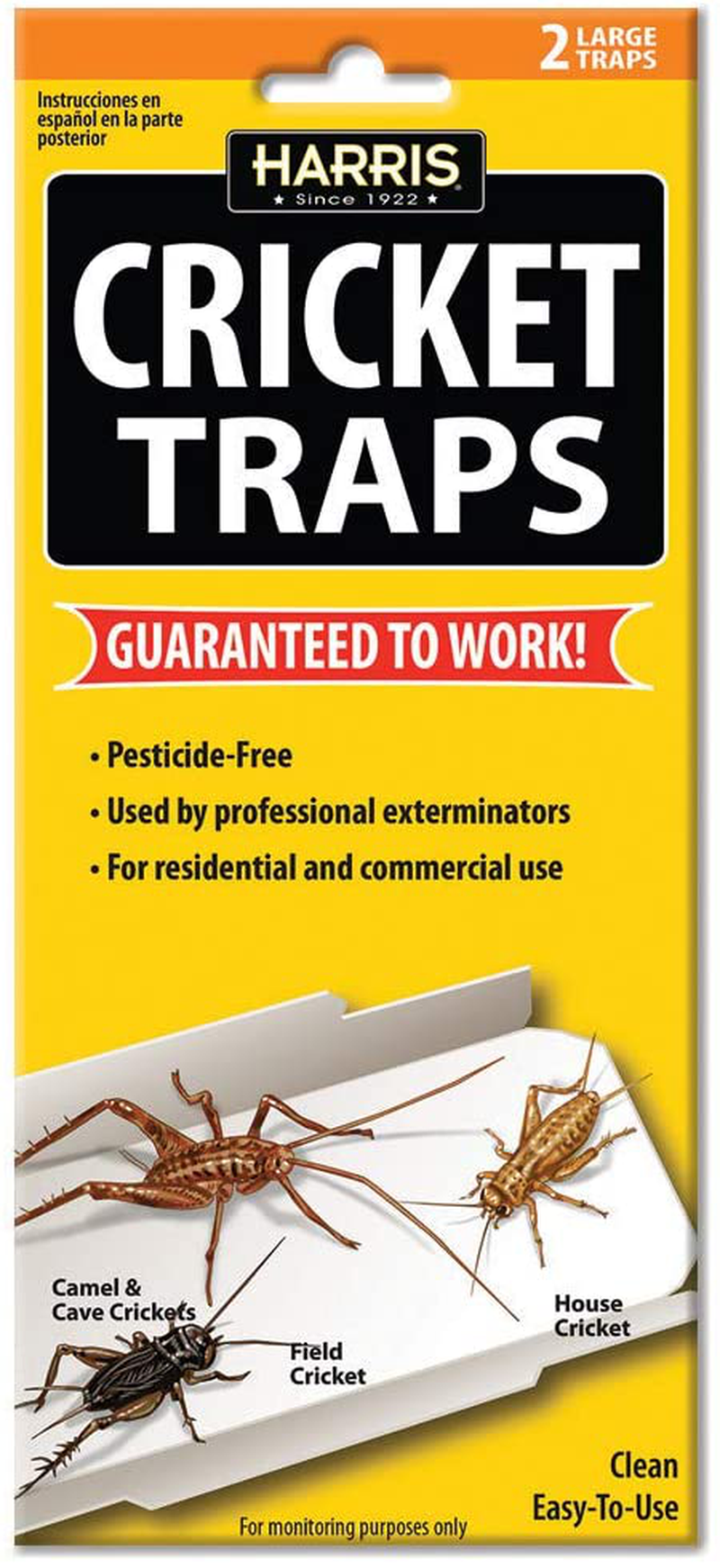 HARRIS Cricket Glue Traps, Pesticide Free (2-Pack)