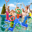 Inflatable Pool Ring Toss Games, Flamingo Pool Games Shark Pool Toys with 6Pcs Rings, Pool Ring Toss Games for Kids and Adults