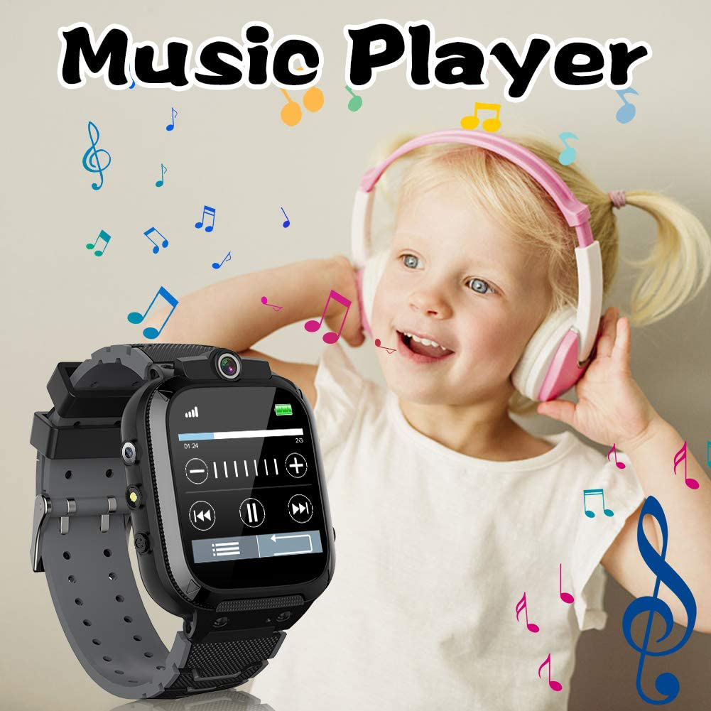 Kids Game Smart Watch for Boys Girls with 1.44" HD Touch Screen 14 Puzzle Games Music Player Dual Camera Video Recording 12/24 Hr Pedometer Alarm Clock Calculator Flashlight Birthday Educational Toys