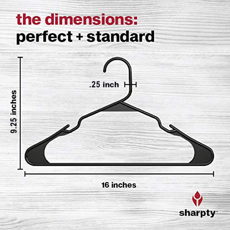 Sharpty Plastic Clothing Notched Hangers Ideal for Everyday Standard Use, (White, 50 Pack)