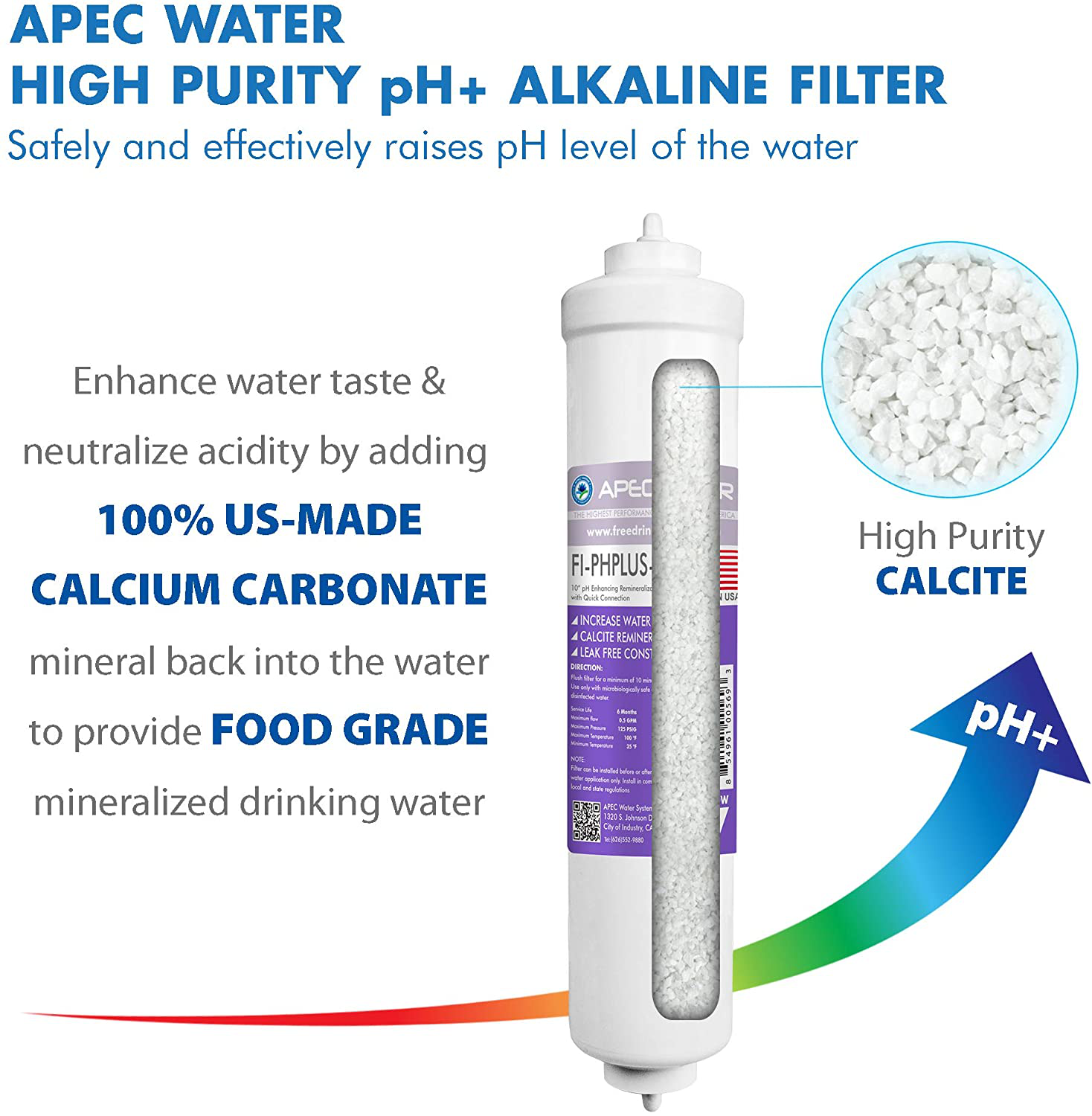APEC Water Systems FILTER-SET-ESPH High Capacity Replacement Filter Set For Essence Series Alkaline Reverse Osmosis Water Filter System Stage 1-3&6