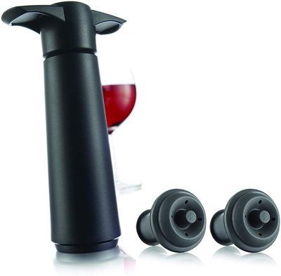 The Original Vacu Vin Wine Saver with 2 Vacuum Stoppers, Red (Red), Standard (09816606)