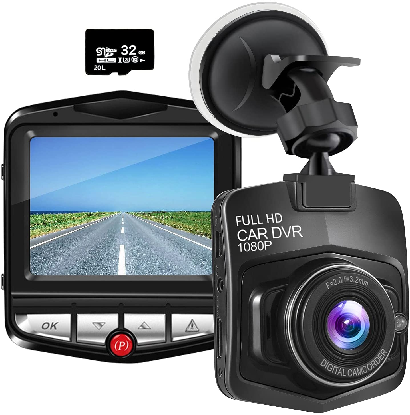 Dash Cam 1080P Dash Camera for Cars 2.4'' LCD Screen with 170° Wide Angle FHD Car Camera driving Recorder Night Vision G-Sensor,Loop Recording,Wdr,Motion Detection,Parking Monitor