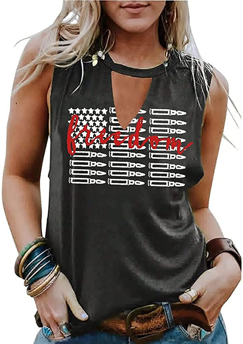 Women's American Flag Camo Sleeveless Tank Tops 4Th of July Racerback Bowknot Stripes Patriotic T Shirts