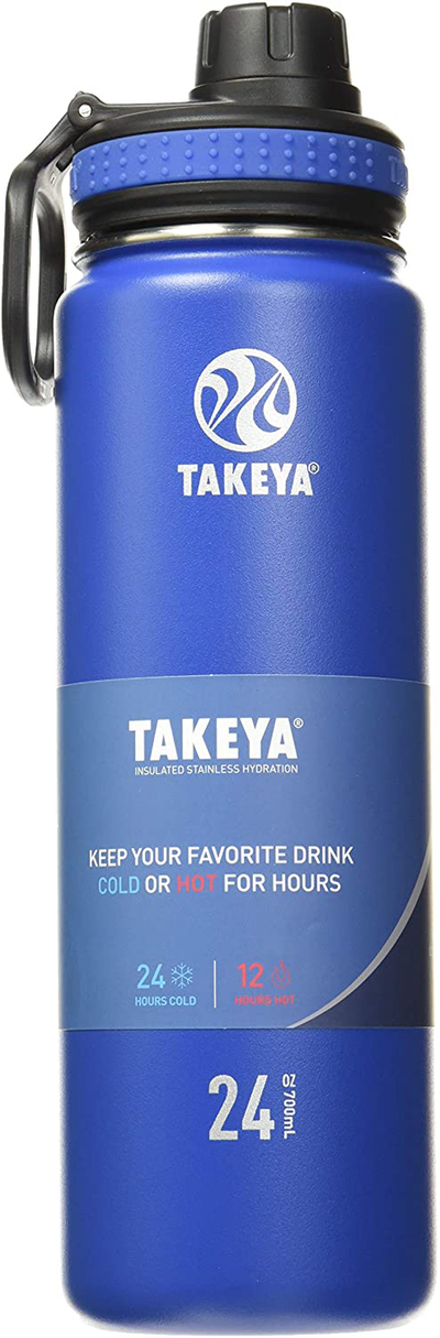 Takeya Originals Vacuum-Insulated Stainless-Steel Water Bottle, 24oz, Navy