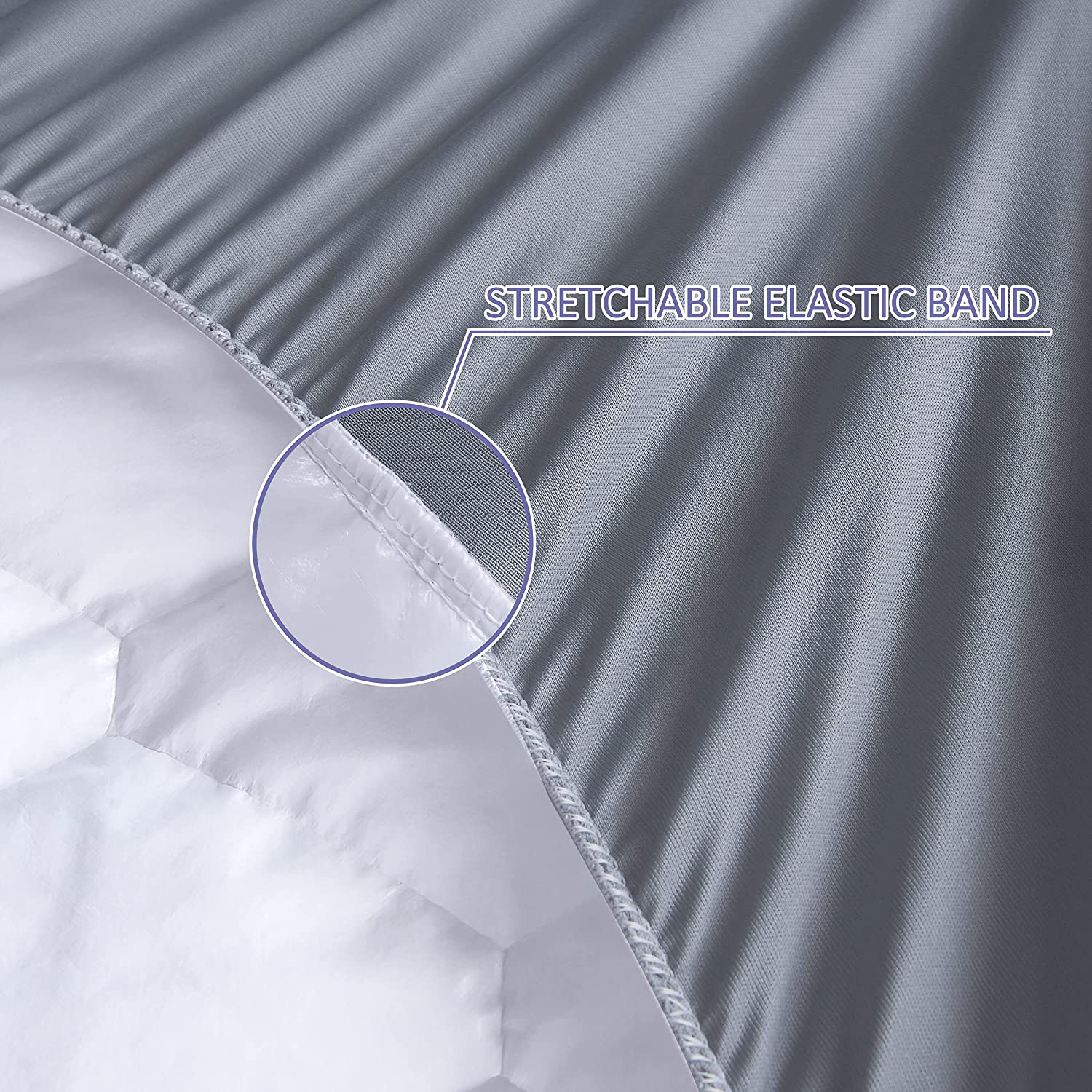 CBC Twin XL Size Waterproof Mattress Pad Stretchable Deep Pocket Fitted 8"-21" Mattress Protector Microfiber Filling Ultra Soft Breathable Bed Cover（White
