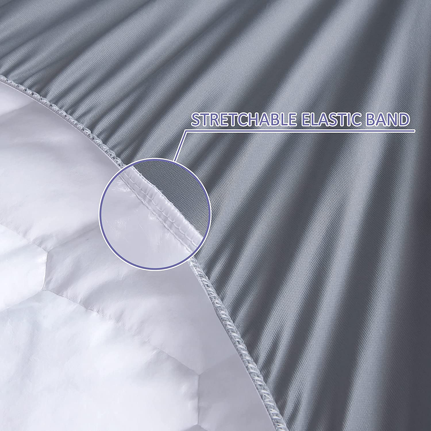 CBC Twin XL Size Waterproof Mattress Pad Stretchable Deep Pocket Fitted 8"-21" Mattress Protector Microfiber Filling Ultra Soft Breathable Bed Cover（White