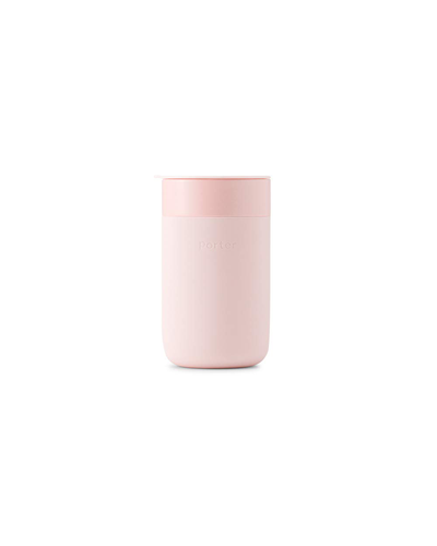 W&P Porter Ceramic Mug W/ Protective Silicone Sleeve, Blush 16 Ounces | On-The-Go | Reusable Cup for Coffee or Tea | Portable | Dishwasher Safe