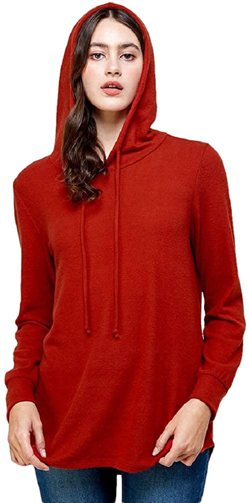 WATERMELONMODA Women's Hoodie Pullover Sweater – Casual Long Sleeve Knit Sweatshirt Cozy Hooded Shirt Top