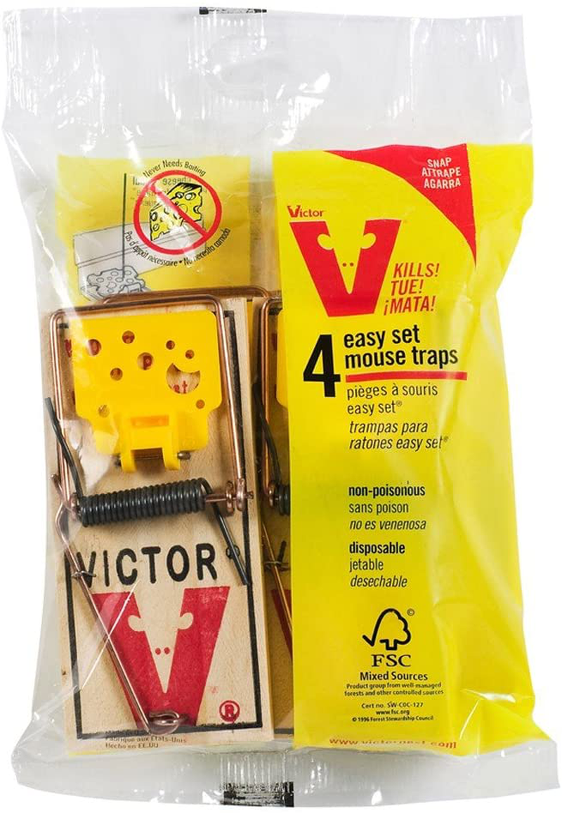 Victor 100061105 TRAP-4/PACK Easy Set Mouse Trap (4 Pack)