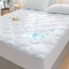 WhatsBedding Waterproof Mattress Pad Queen Size Cotton Top Down Alternative Filling Pillowtop Mattress Topper Cover-Fitted Quilted (Queen Mattress Pad)