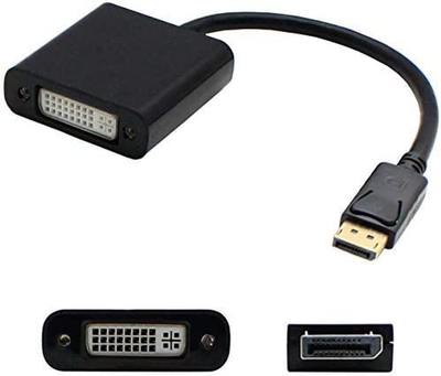 Addon Displayport Male to DVI-I Female Adapter Cable, 8In, Black (DISPLAYPORT2DVI)