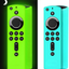 [2 Pack ] Firestick Remote Cover Case, Silicone Remote Cover Case Compatible with 4K Firetv Stick, Firetv Remote Cover Case, Shockproof Firetv Remote Cover (Green Glow& Sky Blue Not Glow)
