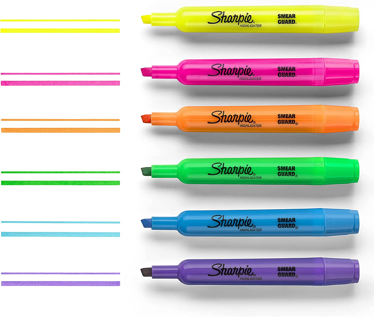 Sharpie Tank Highlighters Assorted Fluorescent Colors | Chisel Tip Highlighter Pens, 12 Count