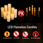 Hanzim Flameless Flickering Battery Operated Candles 4 Inch 5 Inch 6 Inch 7 Inch 8 Inch 9 Inch Set of 9 Ivory Real Wax Pillar LED Candles with 10-Key Remote and Cycling 24 Hours Timer (Ivory 9 Pack)
