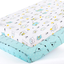 Stretchy-Pack-n-Play-Playard-Sheets-Brolex 2 Pack Portable Mini Crib Sheets,Convertible Playard Mattress Cover for Baby Boys Gilrs,Ultra Soft Jersey Knit,Arrow & Owl