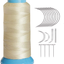 Weaving Thread High Strength Polyster Thread Size 210 D with 12 pcs of 9cm-C Type Needles/Curved hair Needles for Sew