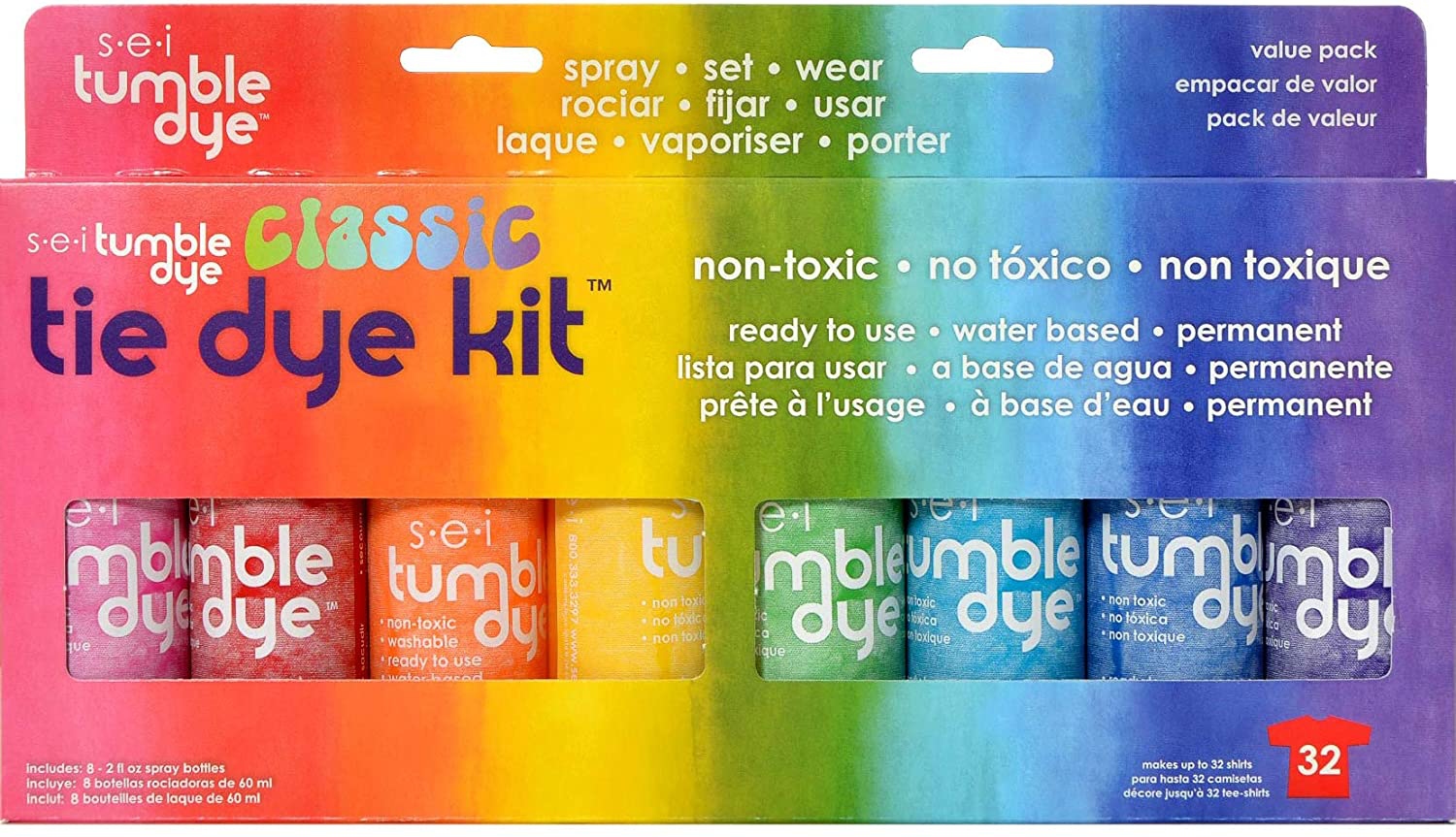 Tie Dye Kit, Fabric Spray Dye, 8 Colors