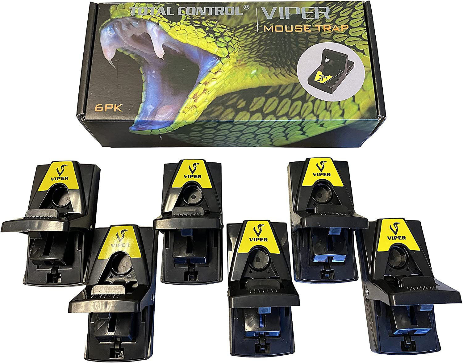 Viper Mouse Traps Lightning Fast Snap Trap, Premium Mouse Trap for Indoor / Outdoor - 6 Pack