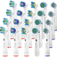 Variety Electric Toothbrush Heads with Dupont Bristles Including Sensitive, Floss, Cross, 3D Whitening, and Precision (20 Pack) Compatible with Oral B