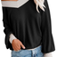 Adreamly Women's V Neck Long Sleeve Waffle Knit Top Off Shoulder Oversized Pullover Sweater