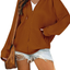 Cowasto Women's Casual Zip Up Hoodie Jacket Long Sleeve Waffle Hooded Sweatshirt With Pockets
