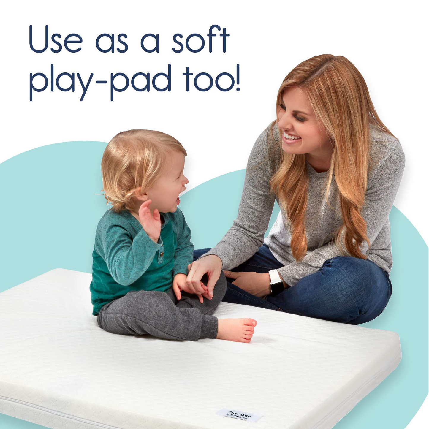 hiccapop Pack and Play Mattress Pad [Dual Sided] w/Firm Side (for Babies) & Soft Memory Foam Side (for Toddlers)