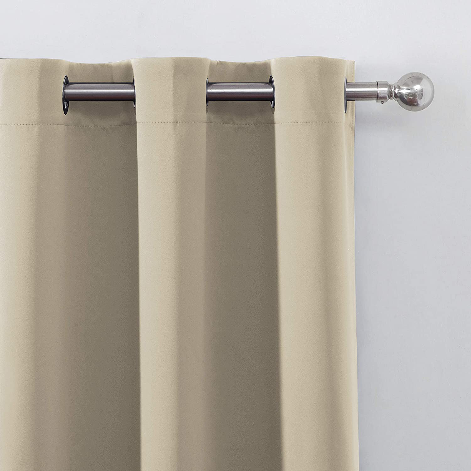 LEMOMO Light Beige Thermal Blackout Curtains/52 x 84 Inch/Set of 2 Panels Room Darkening Curtains