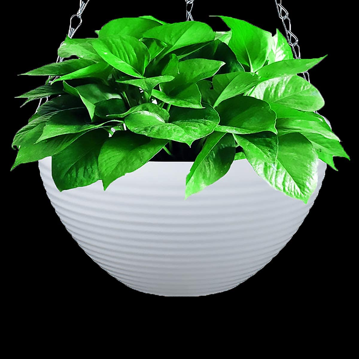Set of 7 Colors Self-Watering Hanging Planter Indoor Outdoor Garden Flower Plant Pot Container with Drainer and Hanging Chain