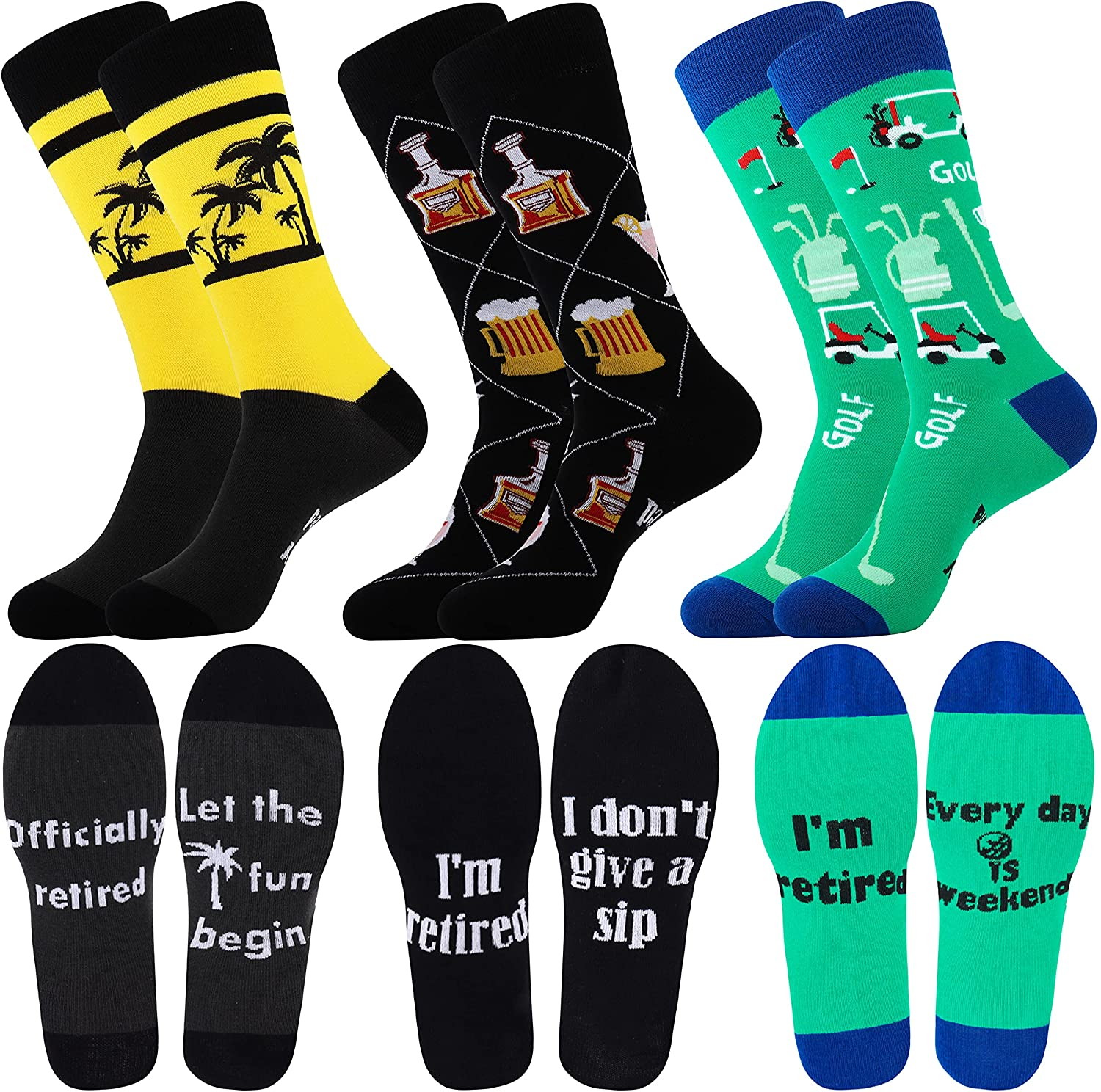 Mens Funny Fun Crazy Dress Crew Socks Pack Funky Novelty Cool Gifts