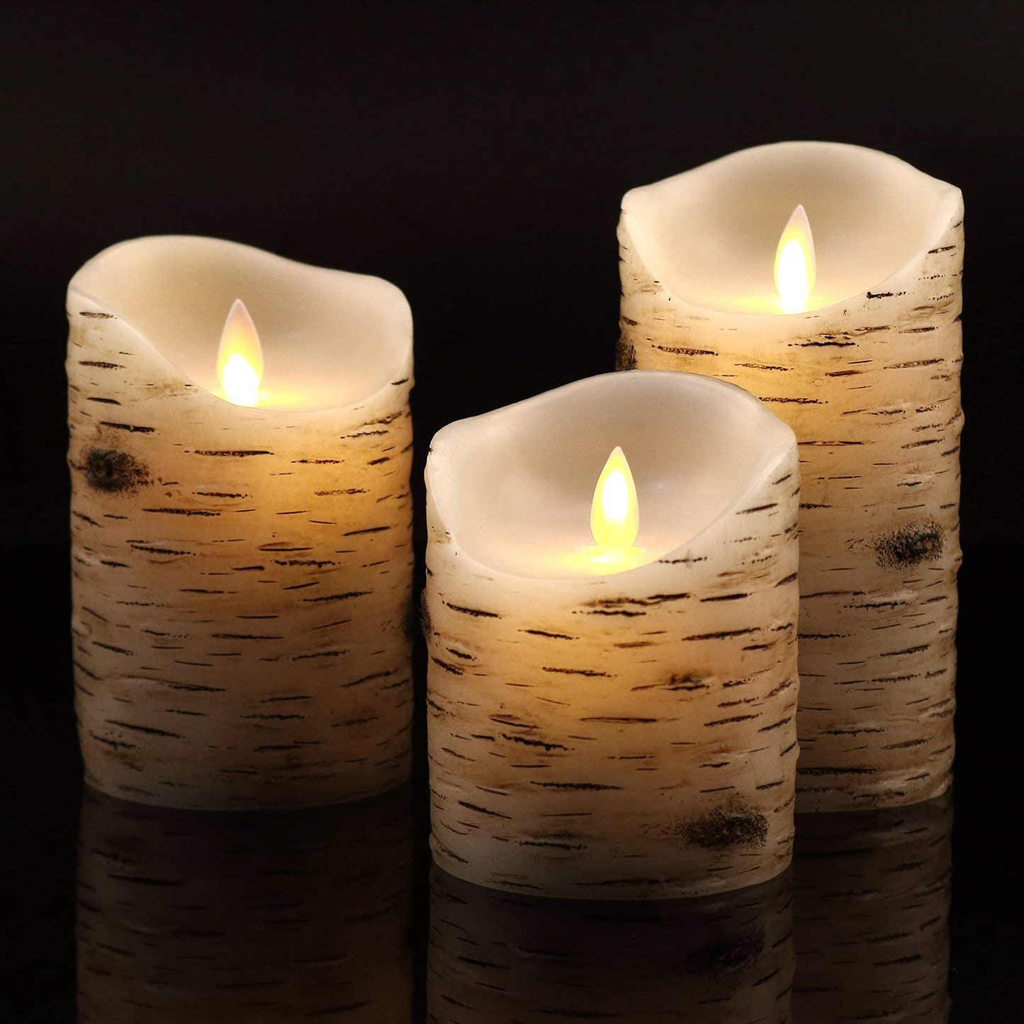 Antizer Flameless Candles Led Candles Pack of 9 (H 4" 5" 6" 7" 8" 9" X D 2.2") Ivory Real Wax Battery Candles with Remote Timer